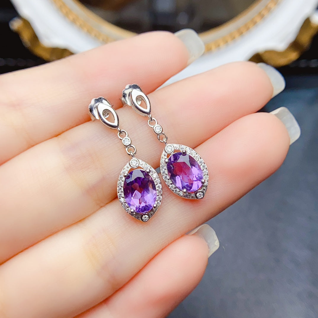 Natural amethyst earrings