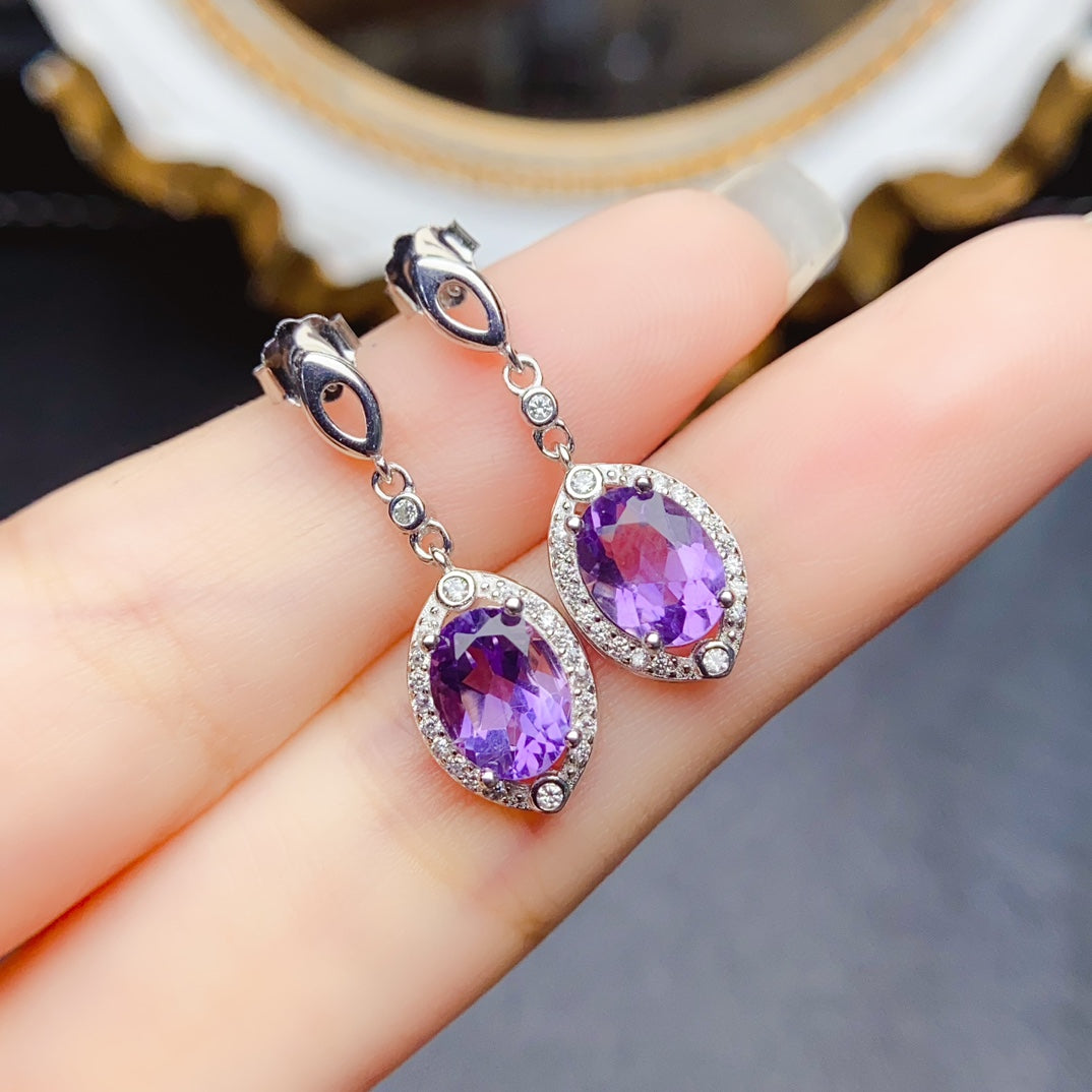 Natural amethyst earrings