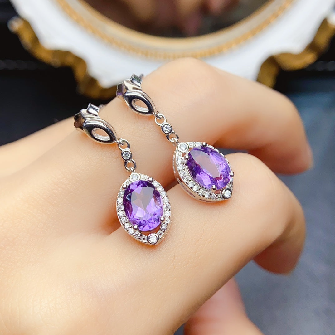 Natural amethyst earrings