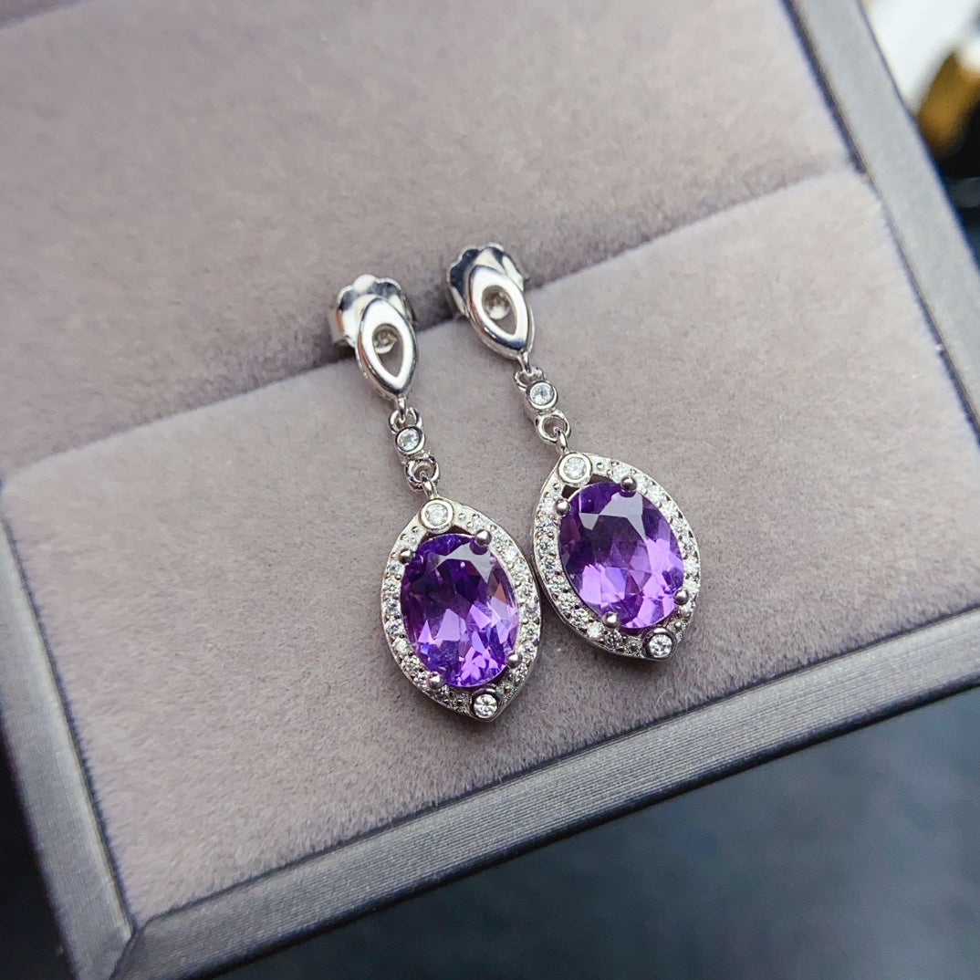 Natural amethyst earrings