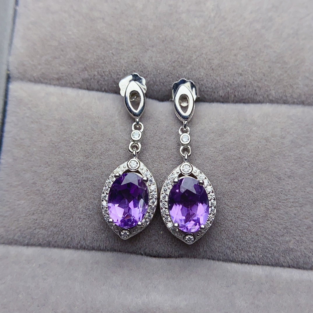 Natural amethyst earrings